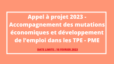 Appel à projet 2023 - Accompagnement des mutations économiques et développement de l'emploi dans les TPE - PME
