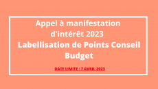 Labellisation « Point Conseil Budget » : Appel à manifestation d'intérêt régional 2023 