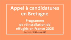 Appel à projets régional - Programme réinstallation de réfugiés en France 2025